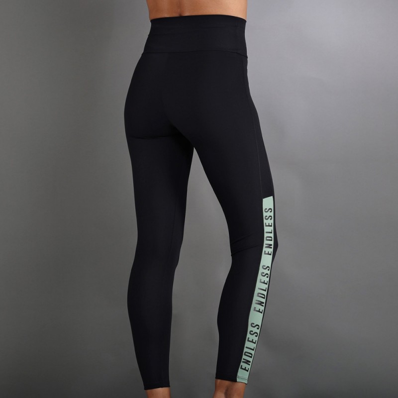 Leggings Endless Syncro black forest green