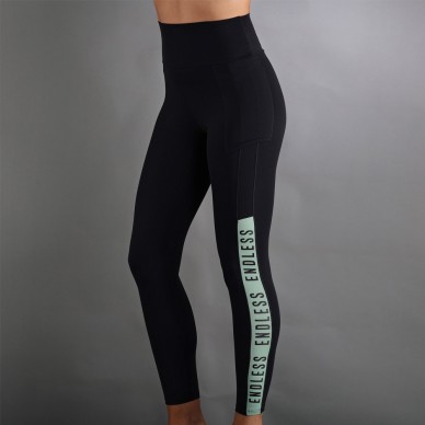 Leggings Endless Syncro black forest green