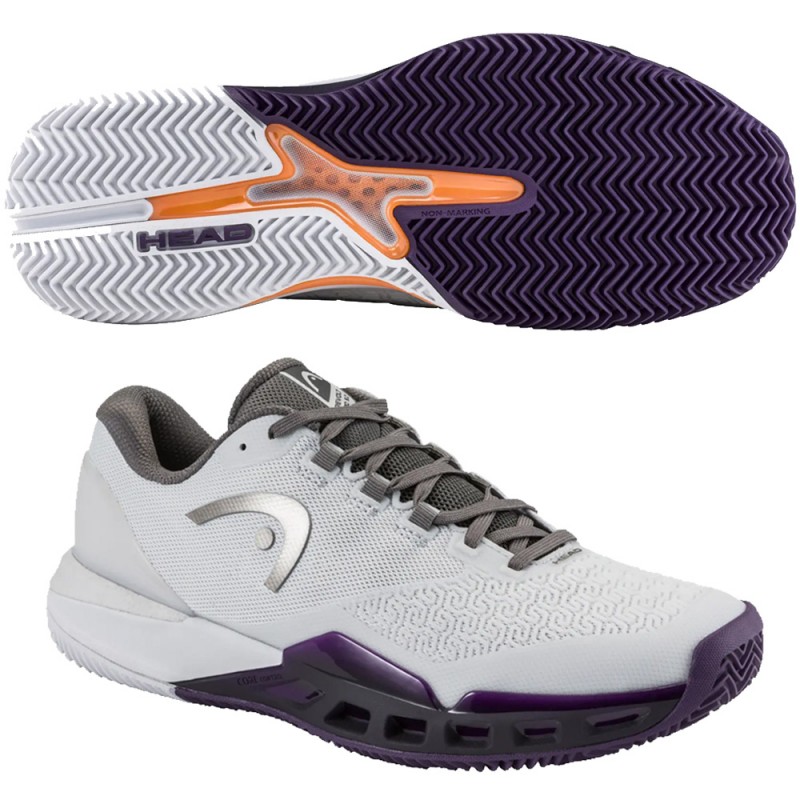Head Revolt Pro 5.0 Clay Men light grey purple night 2026 padel shoes