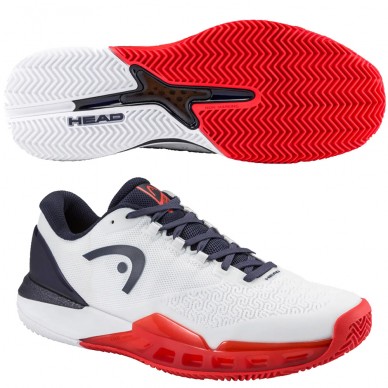 Head Revolt Pro 5.0 Clay Men white navy 2026 Padel Shoes