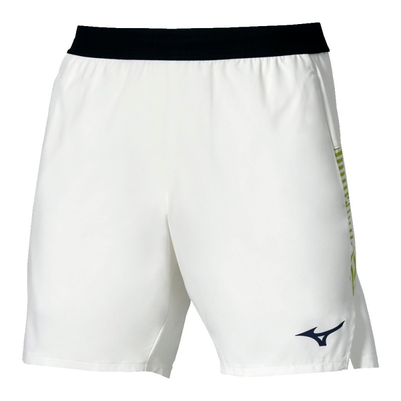 Short Mizuno Tennis 7 Inches Amply White Yellow