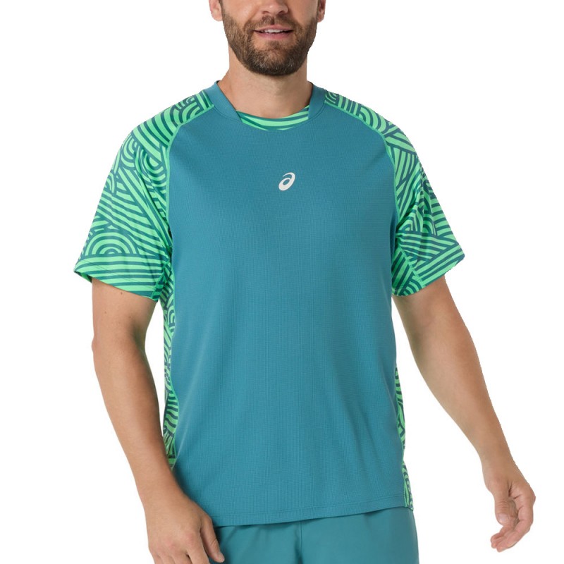 T-shirt Asics Court All Over Print SS Top teal