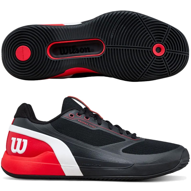Wilson Rush Pro 5 Padel black red 2026 Padel Shoes