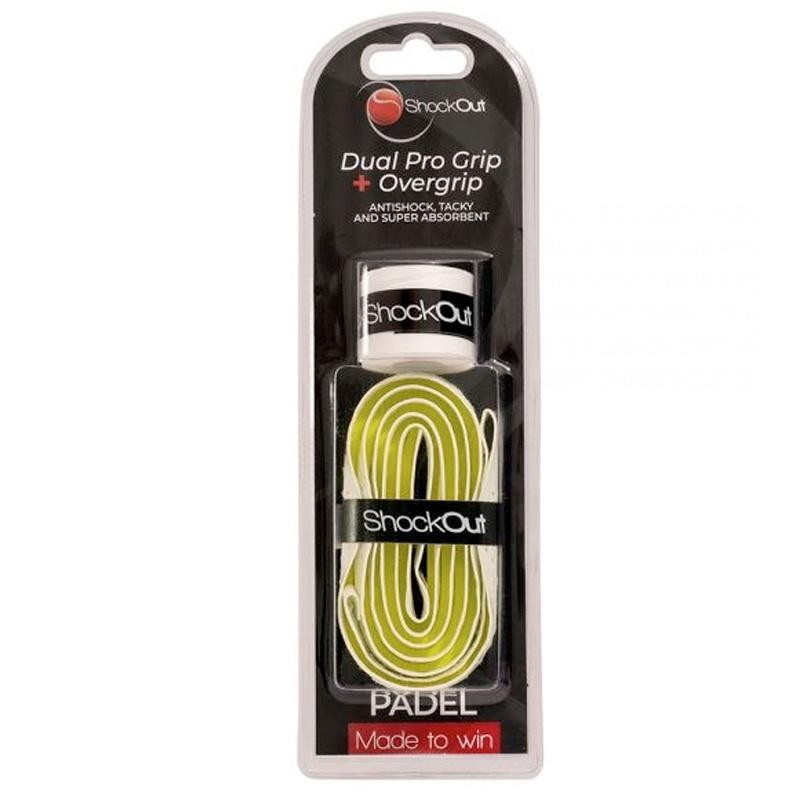 Shockout Dual Pro Grip + Overgrip Blanco Amarillo Shockout Dual Pro Grip + Overgrip Blanco Amarillo