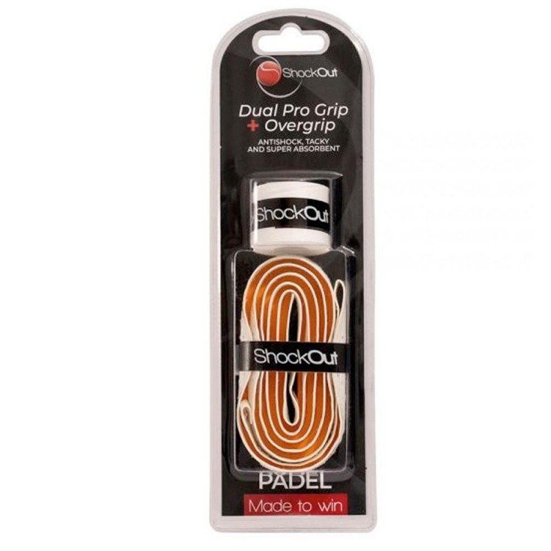 Shockout Dual Pro Grip + Overgrip Blanco Naranja Shockout Dual Pro Grip + Overgrip Blanco Naranja