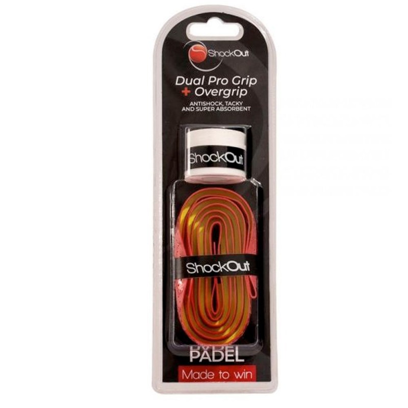Shockout Dual Pro Grip + Overgrip Rojo Amarillo Shockout Dual Pro Grip + Overgrip Rojo Amarillo
