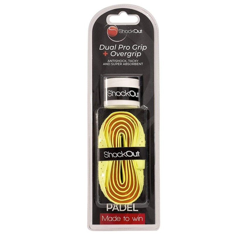 Shockout Dual Pro Grip + Overgrip Amarillo Naranja Shockout Dual Pro Grip + Overgrip Amarillo Naranja