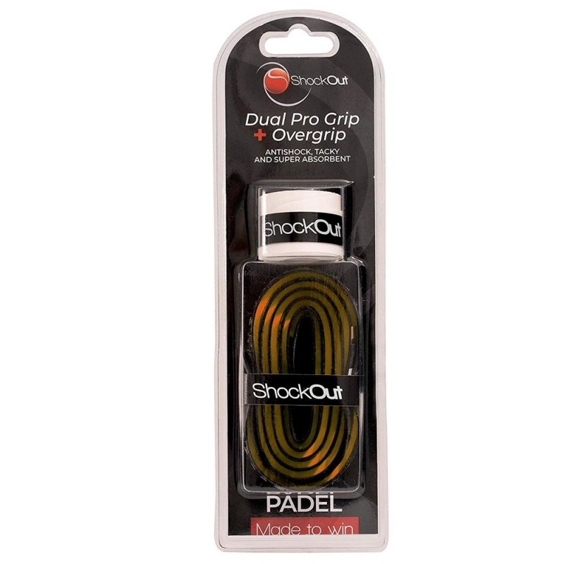 Shockout Dual Pro Grip + Overgrip Negro Naranja Shockout Dual Pro Grip + Overgrip Negro Naranja