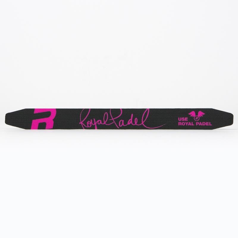 Protector Royal Padel Negro Logo Rosa