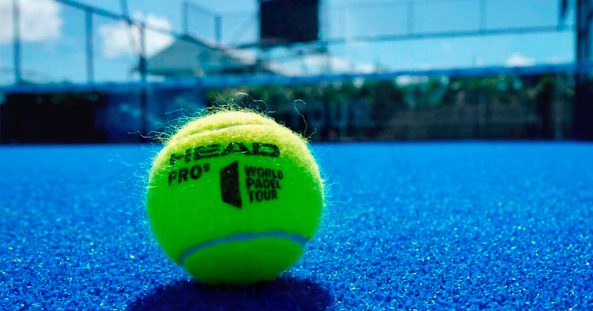 Head ball on an official padel court