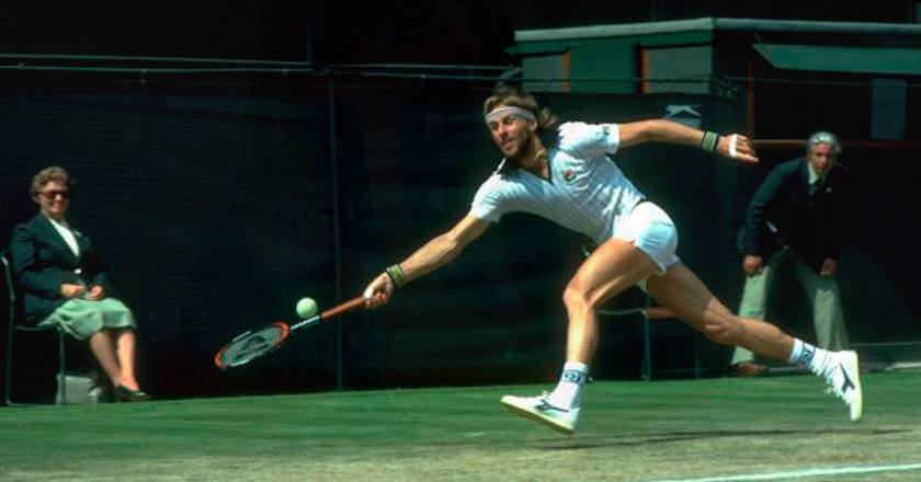 White ball in a traditional tennis match