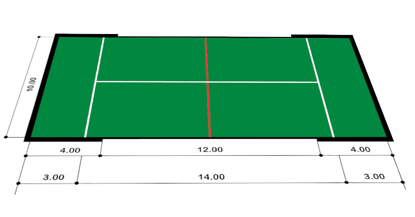 Measurements of a padel court, official rulel
